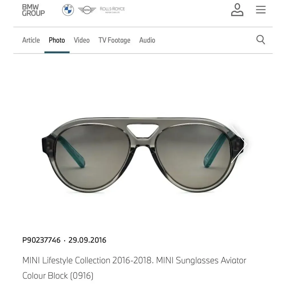 MINI Lifestyle Collection BMW group aviator sunglasses 2016 -2018